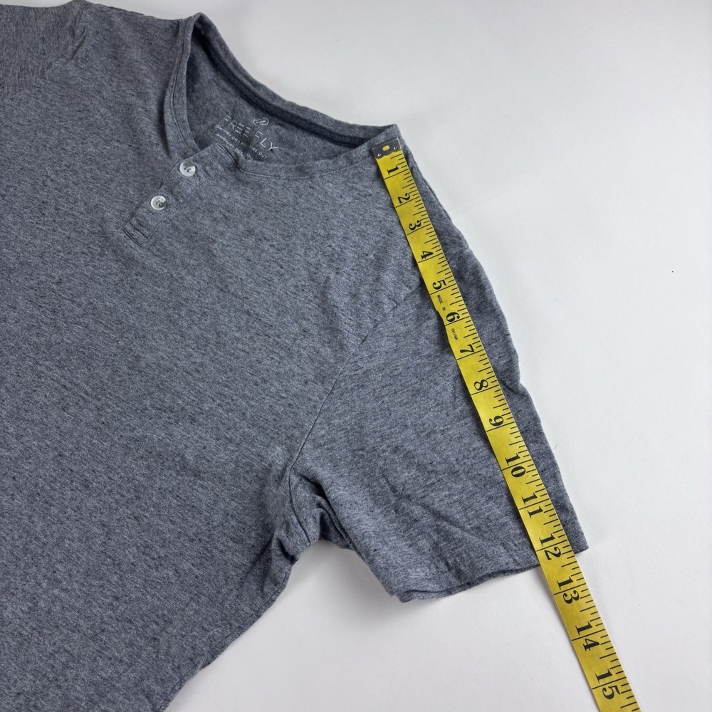 Free Fly Mens Medium Heather Grey Bamboo Blend Henley T-Shirt Size - Picture 6 of 9